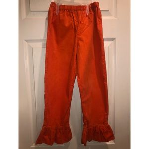 Orange Corduroy Flared Pants